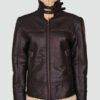 Women Aviator Brown Shearling Jacket