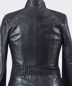 Slim-Fit Black Leather Jacket For Women