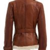 Women’s Brown Shearling Leather Jacket