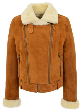 Women’s Double Face Brown Shearling Leather Jacket