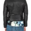 Women's Black Quilted Leather Biker Jacket