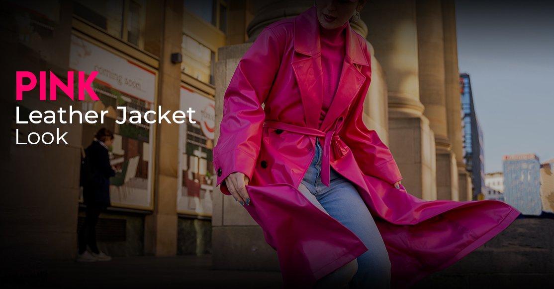 Pink LEather Jacket look
