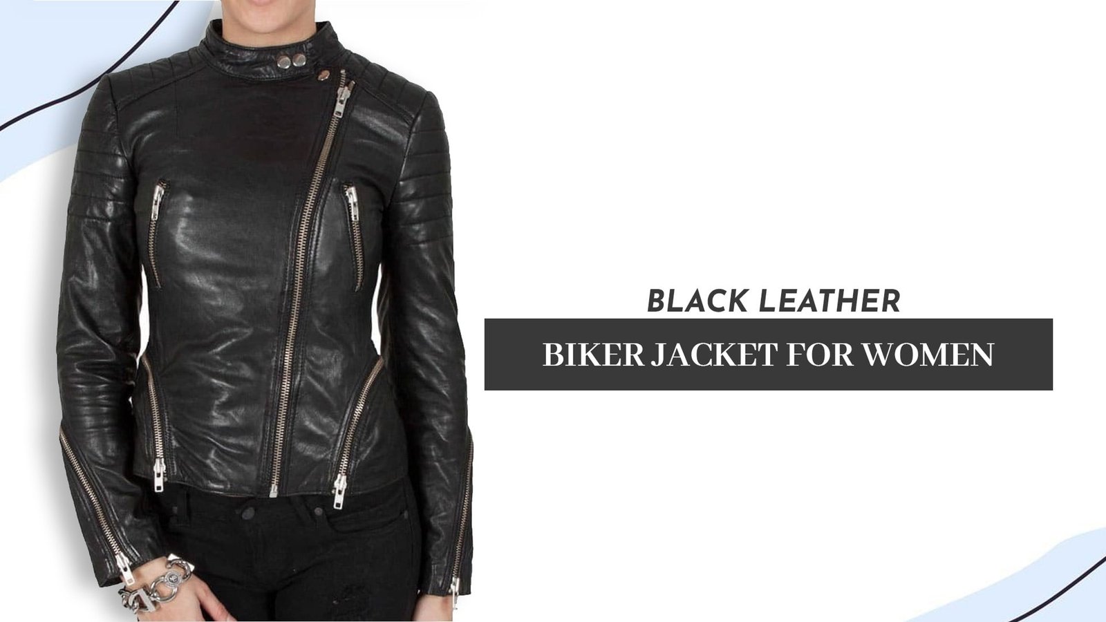 Black Leather Biker Jacket For Women-min