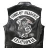 Charlie Hunnam Sons of Anarchy Jax Teller Black Leather Vest