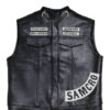 Charlie Hunnam Sons of Anarchy Jax Teller Black Leather Vest