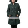 green wool coat