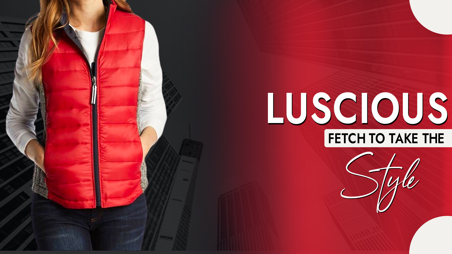 red puffer vest